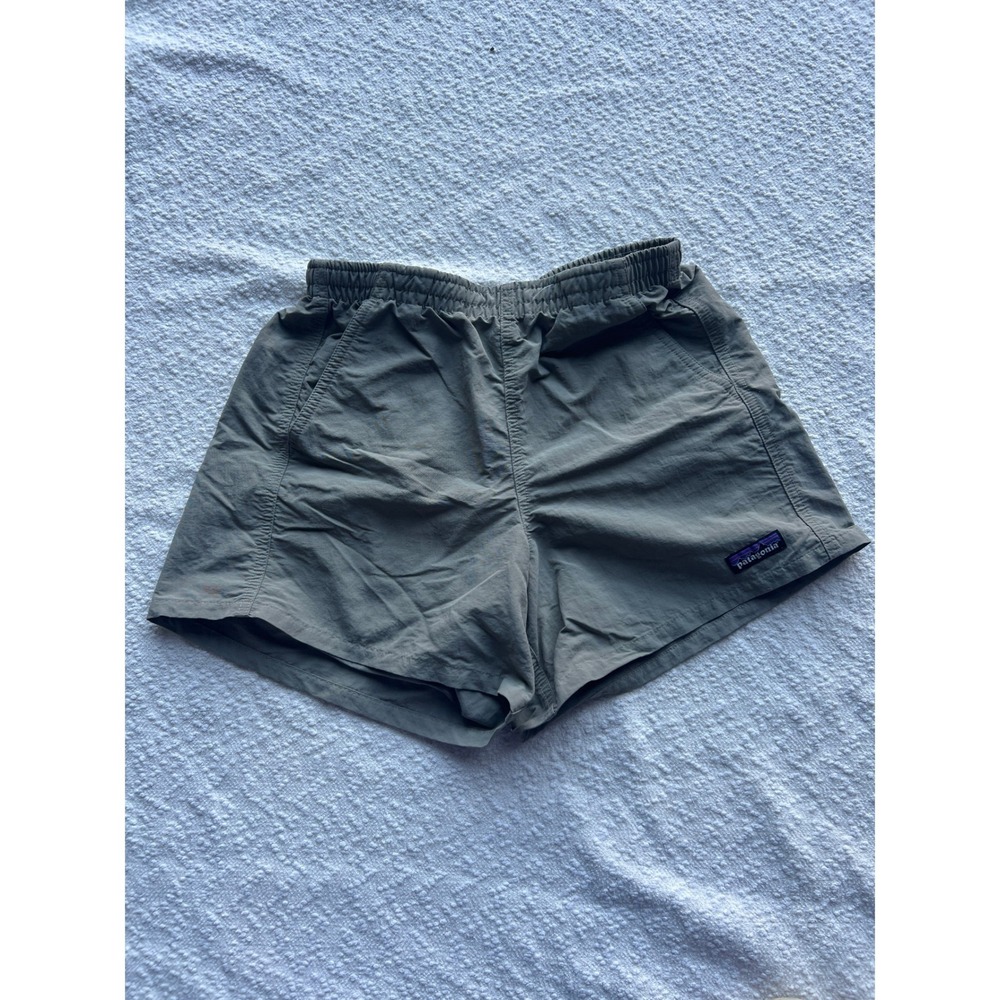 Patagonia Womens Baggies Shorts Sage Green Gray Recycled Nylon 5 Inch Inseam XS